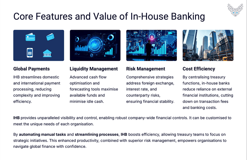 IHB provides unparalleled visibility and control, enabling robust company wide financial controls. It can be customised to meet the unique needs of each organisation.